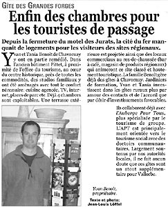 Vallorbe. Article de presse - Juin2011